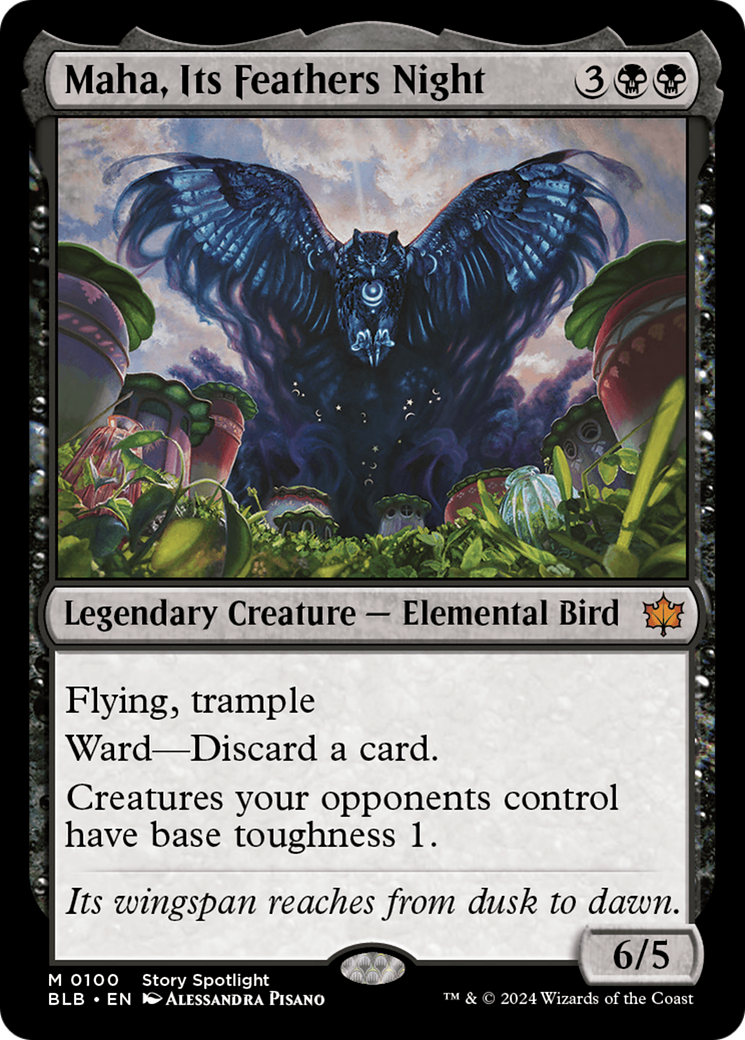 Maha, Its Feather Night (BLB-100)  Foil - Bloomburrow