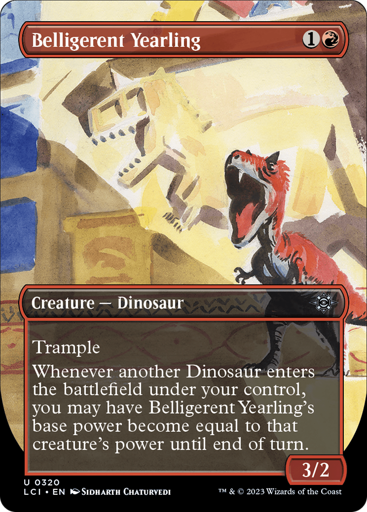 Belligerent Yearling (Borderless) (LCI-320)  Foil - The Lost Caverns of Ixalan