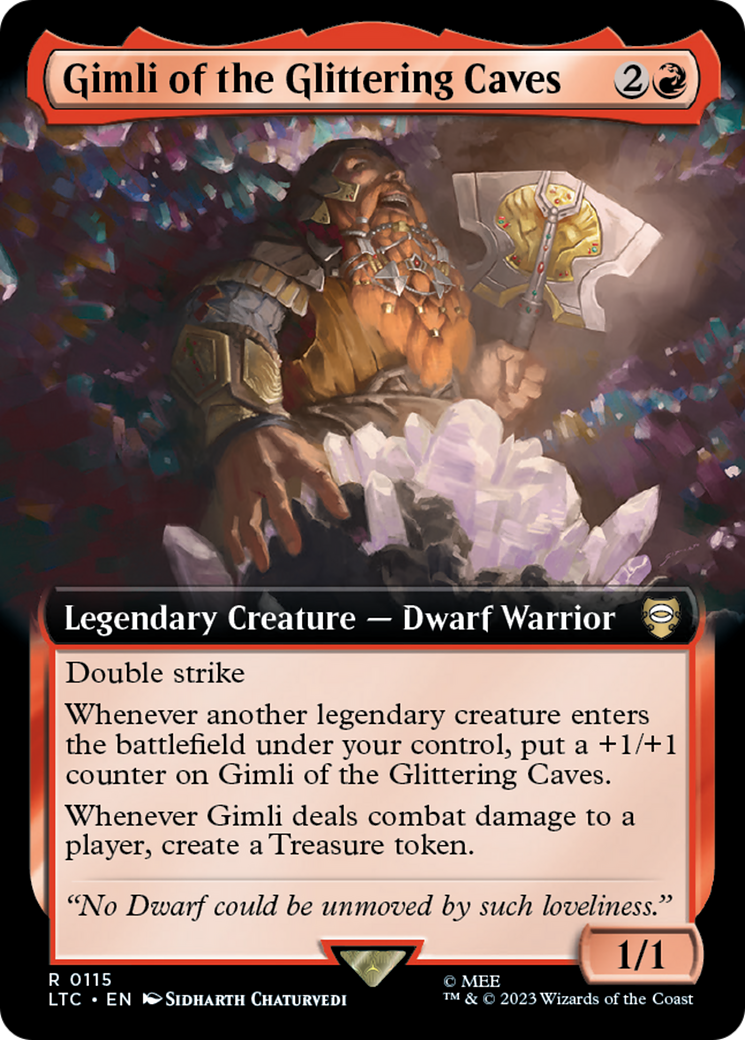 Gimli of the Glittering Caves (Extended Art) (LTC-115)  - Tales of Middle-earth Commander: (Extended Art)