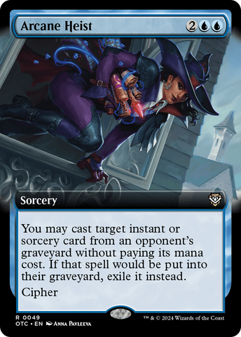 Arcane Heist (Extended Art) (OTC-049)  - Outlaws of Thunder Junction Commander: (Extended Art)