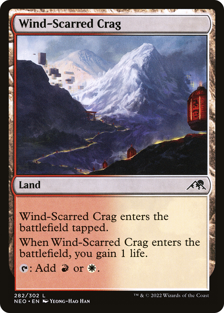 Wind-Scarred Crag (NEO-282)  Foil - Kamigawa: Neon Dynasty