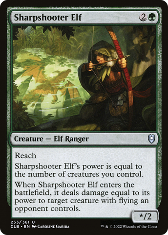 Sharpshooter Elf (CLB-253)  Foil - Commander Legends: Battle for Baldur's Gate