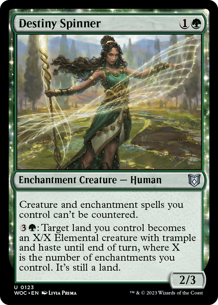 Destiny Spinner (WOC-123)  - Wilds of Eldraine Commander: (enchantment)