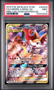 Pokemon Charizard & Braixen GX SM230 - Holofoil SM Promos - PSA 9