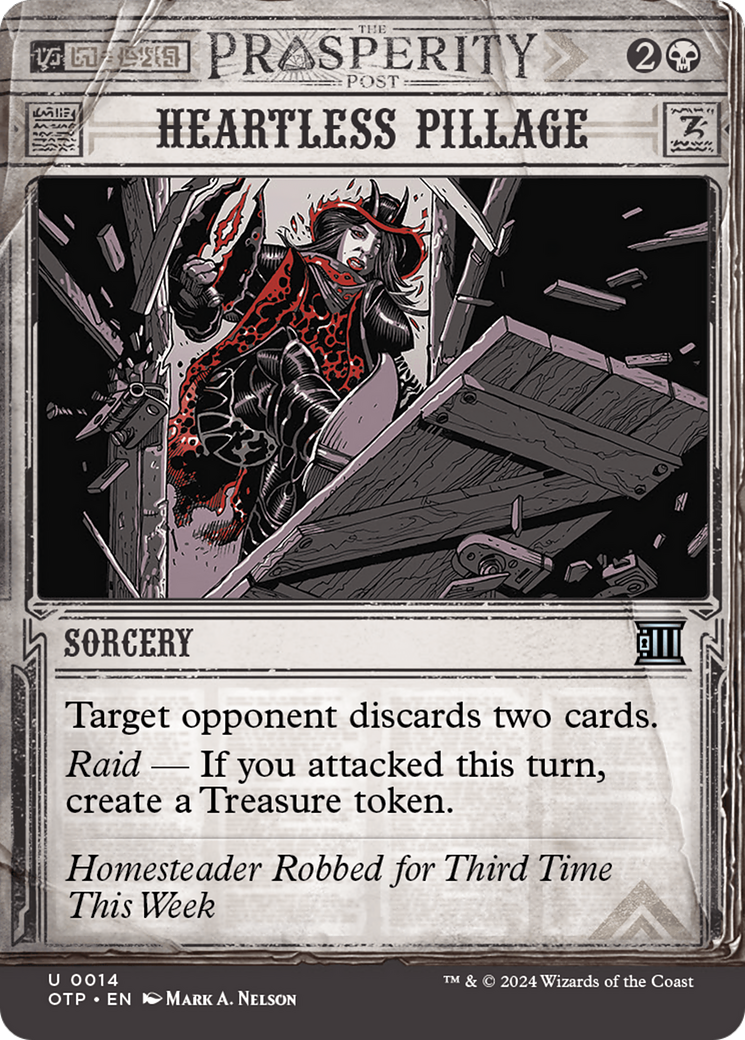 Heartless Pillage (OTP-014)  Foil - Breaking News: (Showcase) (Borderless)