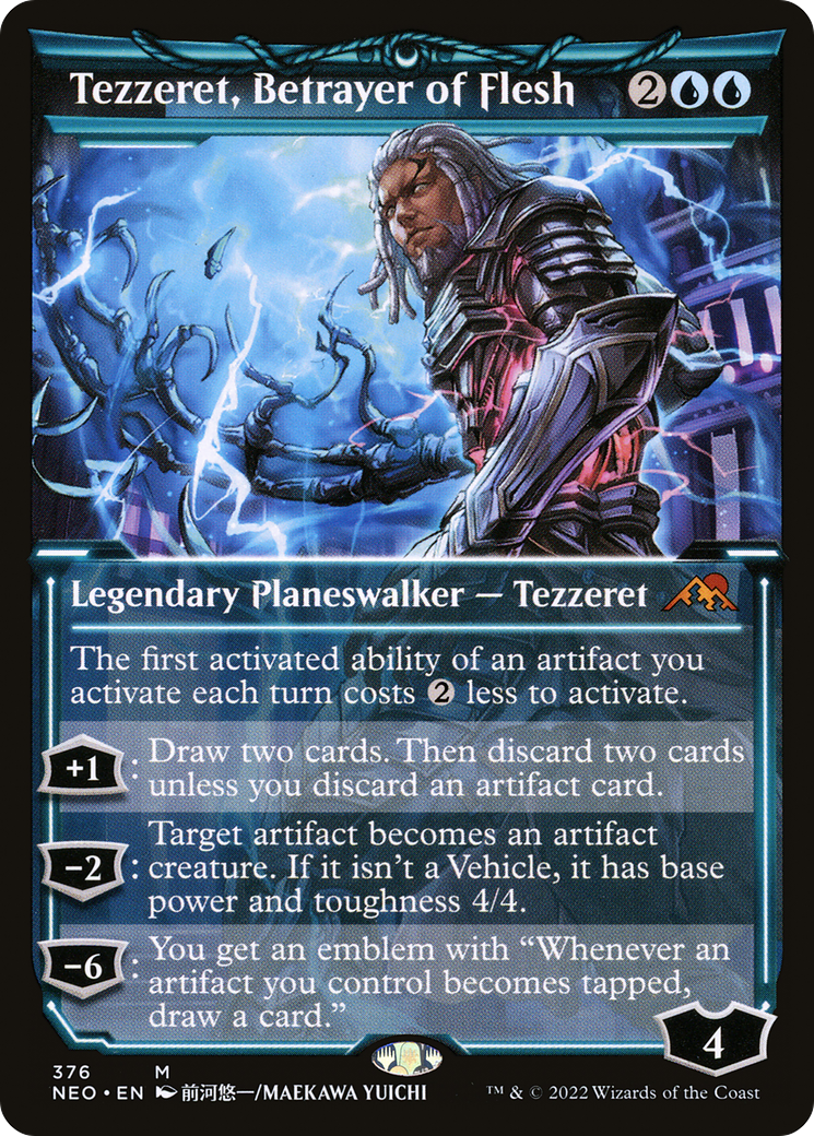 Tezzeret, Betrayer of Flesh (Showcase) (NEO-376) - Kamigawa: Neon Dynasty: (Showcase) Foil
