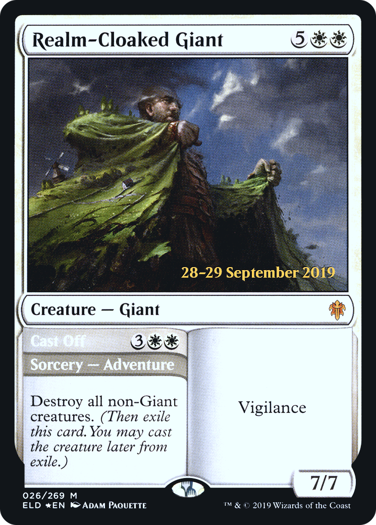 Realm-Cloaked Giant (PRE-26S) - Throne of Eldraine Promos Foil