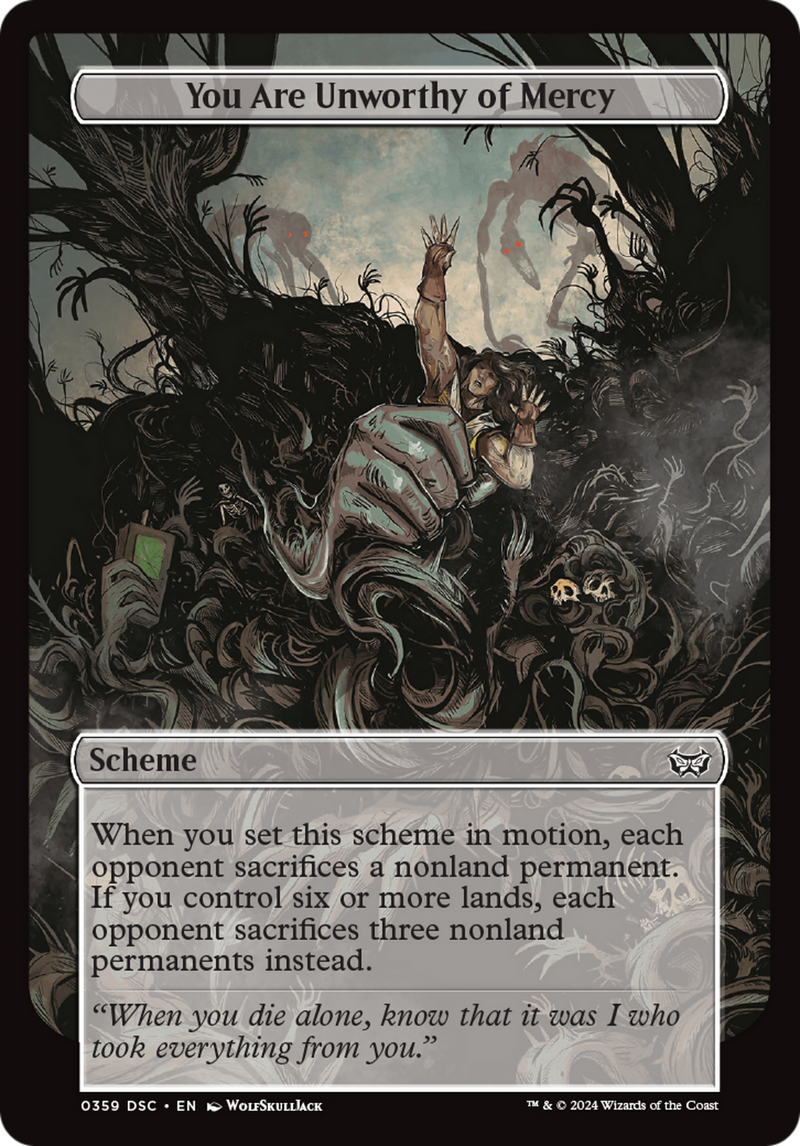 You Are Unworthy of Mercy (Full Art) (A:DSC-359)  - Duskmourn: House of Horror Commander
