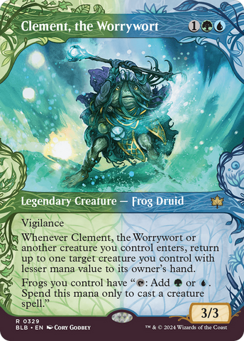 Clement, the Worrywort (Showcase) (BLB-329)  Foil - Bloomburrow: (Showcase) (Borderless)