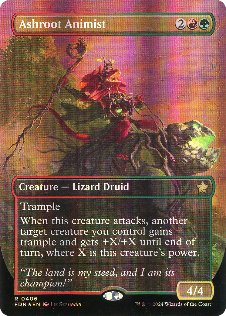 Ashroot Animist (Borderless) (Mana Foil) (FDN-406)  Foil - Foundations