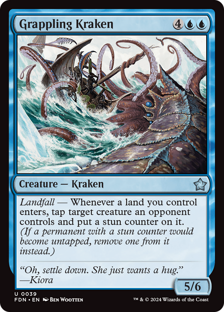 Grappling Kraken (FDN-039)  Foil - Foundations