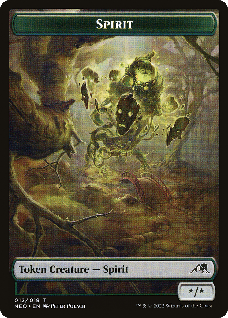 Spirit Token (012) (NEO-012) - Kamigawa: Neon Dynasty Tokens Foil