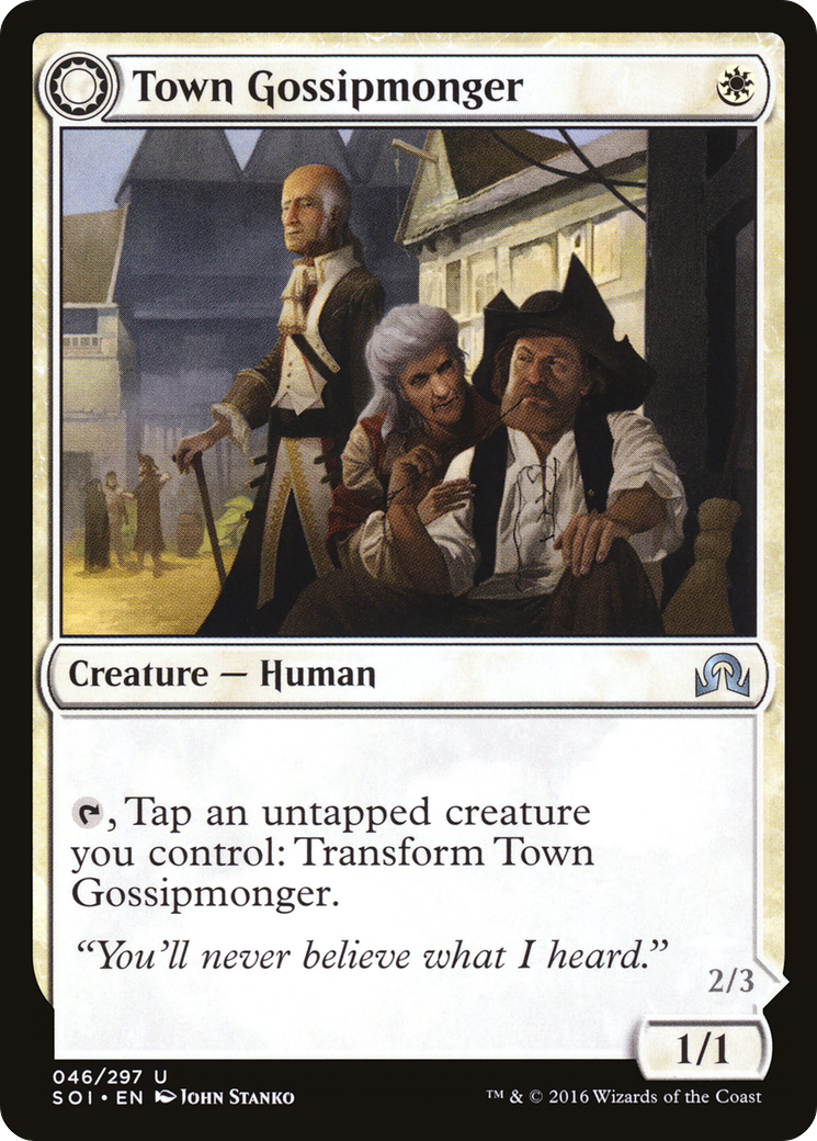 Town Gossipmonger (SOI-046) - Shadows over Innistrad: (Double Faced Transform)