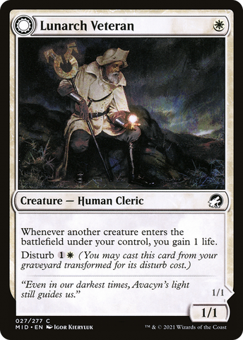 Lunarch Veteran (MID-027)  - Innistrad: Midnight Hunt: (Double Faced Transform)