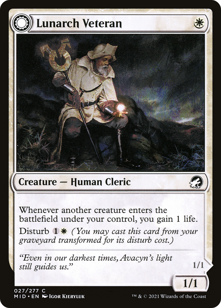 Lunarch Veteran (MID-027) - Innistrad: Midnight Hunt: (Double Faced Transform) Foil