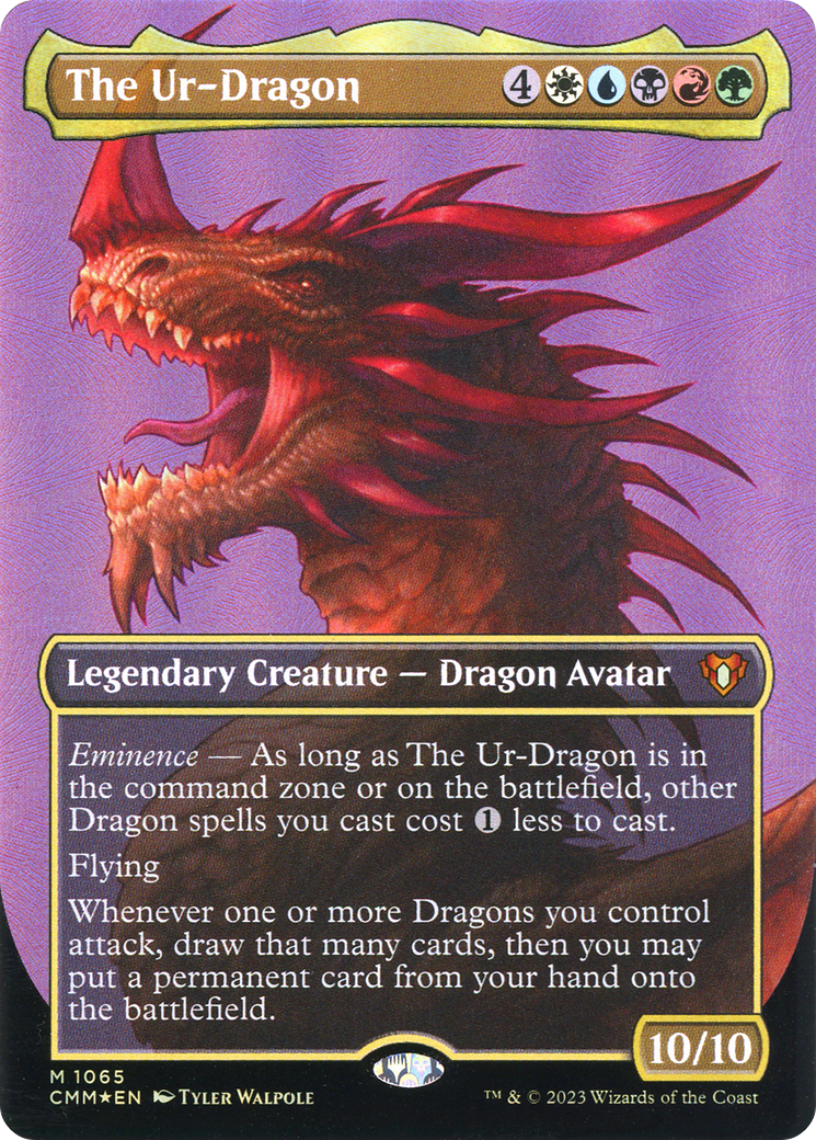 The Ur-Dragon (Textured Foil) (CMM-1065)  Foil - Commander Masters (Borderless)
