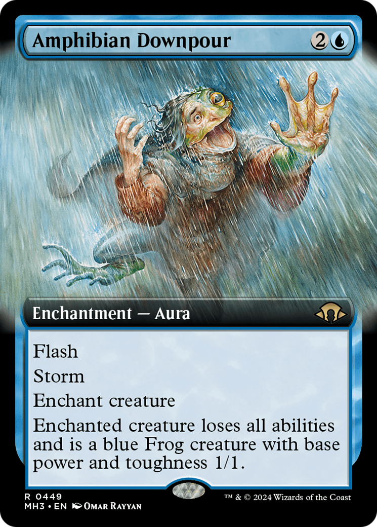 Amphibian Downpour (Extended Art) (MH3-449)  - Modern Horizons 3: (Extended Art)