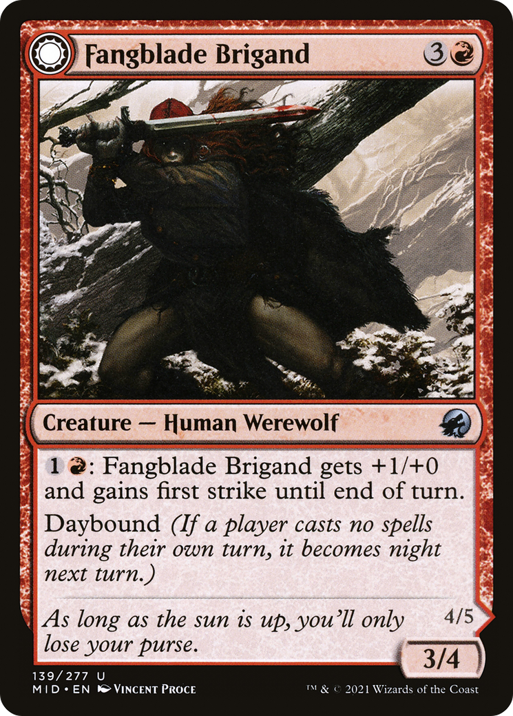 Fangblade Brigand (MID-139)  Foil - Innistrad: Midnight Hunt: (Double Faced Transform)