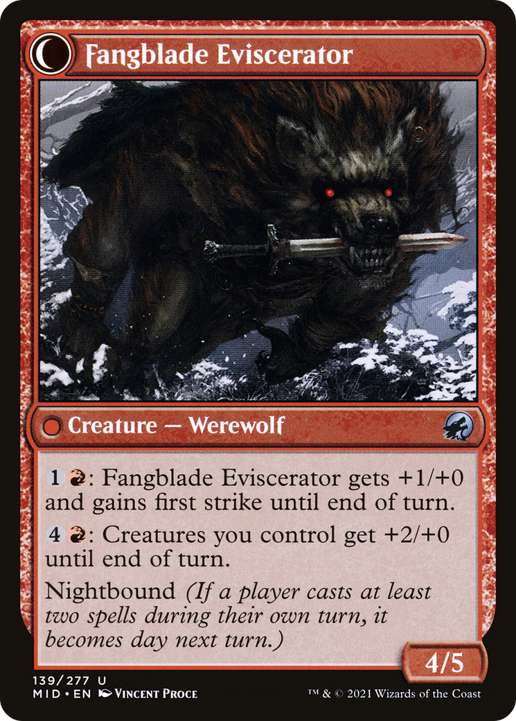 Fangblade Brigand (MID-139) - Innistrad: Midnight Hunt: (Double Faced Transform) Foil