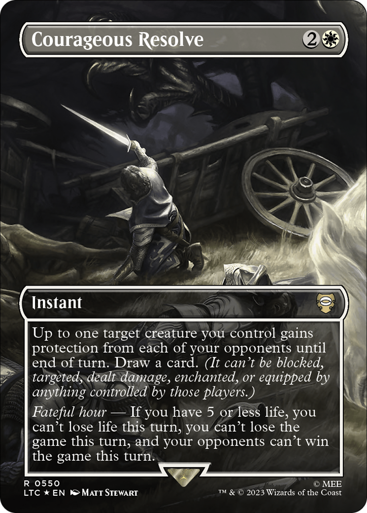 Courageous Resolve (Borderless) (Surge Foil) (LTC-550)  Foil - Tales of Middle-earth Commander
