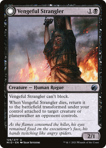 Vengeful Strangler (MID-126)  - Innistrad: Midnight Hunt: (Double Faced Transform)