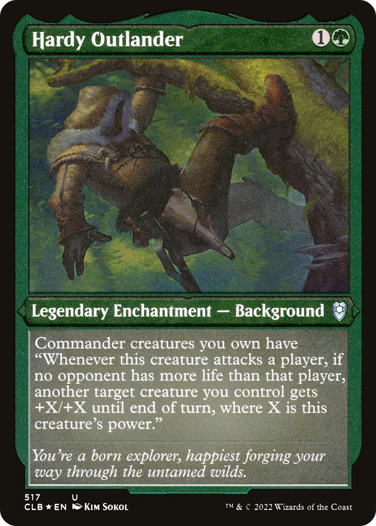 Hardy Outlander (CLB-517)  Etched Foil - Commander Legends: Battle for Baldur's Gate