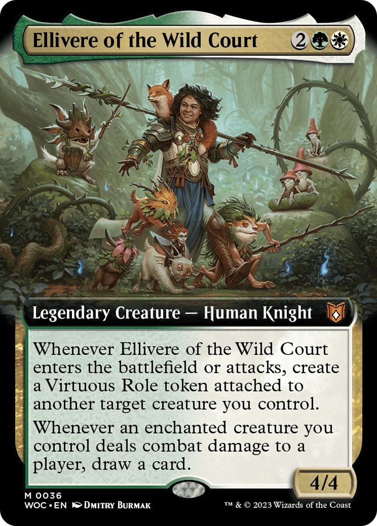 Ellivere of the Wild Court (Extended Art) (WOC-036)  - Wilds of Eldraine Commander: (Extended Art)