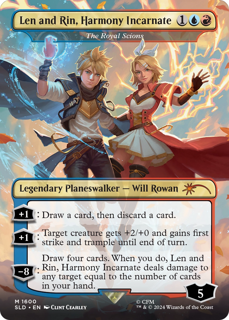 Len and Rin, Harmony Incarnate - The Royal Scions (SLD-1600)  - Secret Lair Drop / Len and Rin, Harmony Incarnate (Borderless)