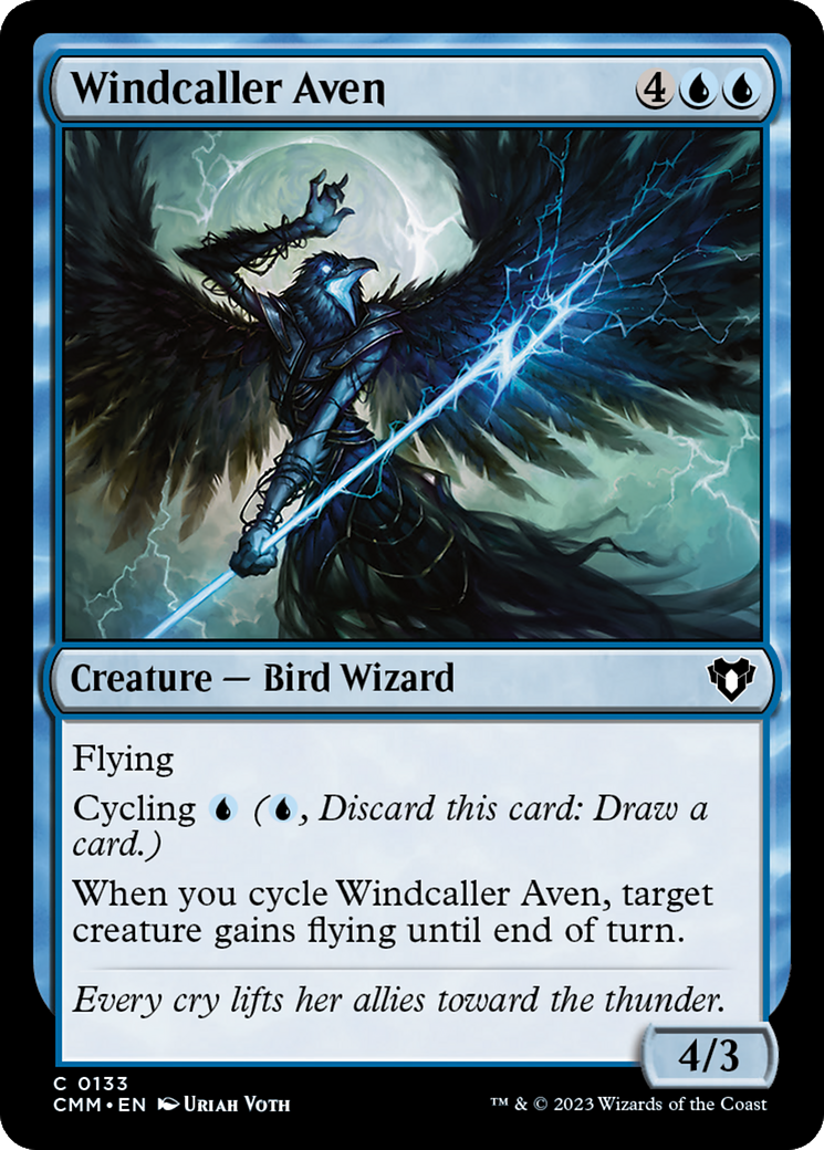 Windcaller Aven (CMM-133)  Foil - Commander Masters
