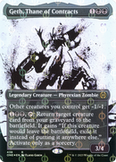 Geth, Thane of Contracts (Showcase) (Step-and-Compleat Foil) (ONE-438)  Foil - Phyrexia: All Will Be One: (Showcase) (Borderless)