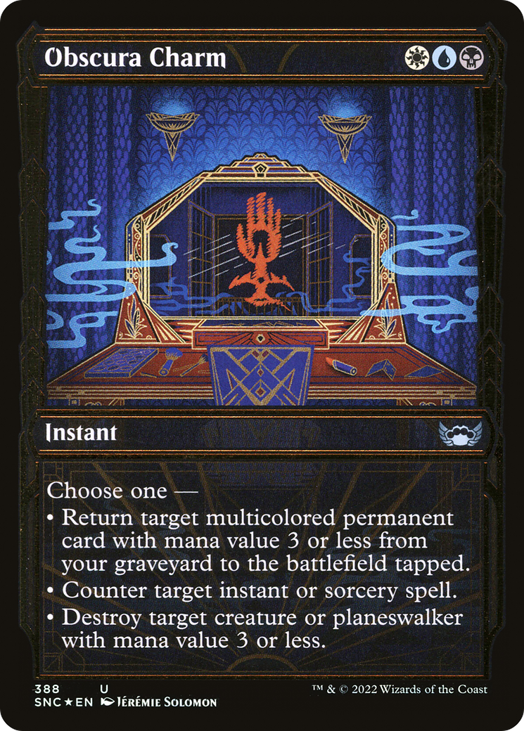 Obscura Charm (Gilded Foil) (SNC-388) - Streets of New Capenna: (Showcase) Foil