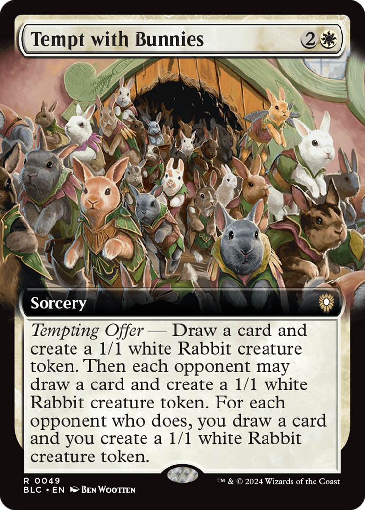 Tempt with Bunnies (Extended Art) (BLC-049)  - Bloomburrow Commander