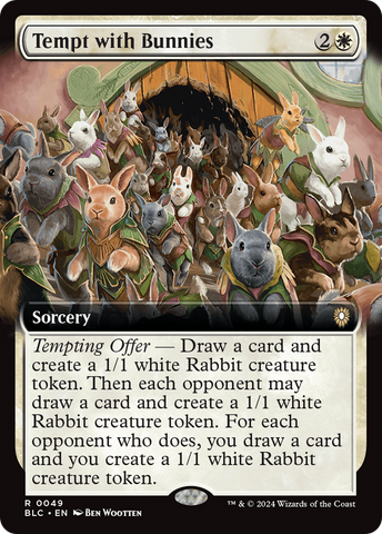 Tempt with Bunnies (Extended Art) (BLC-049)  - Bloomburrow Commander