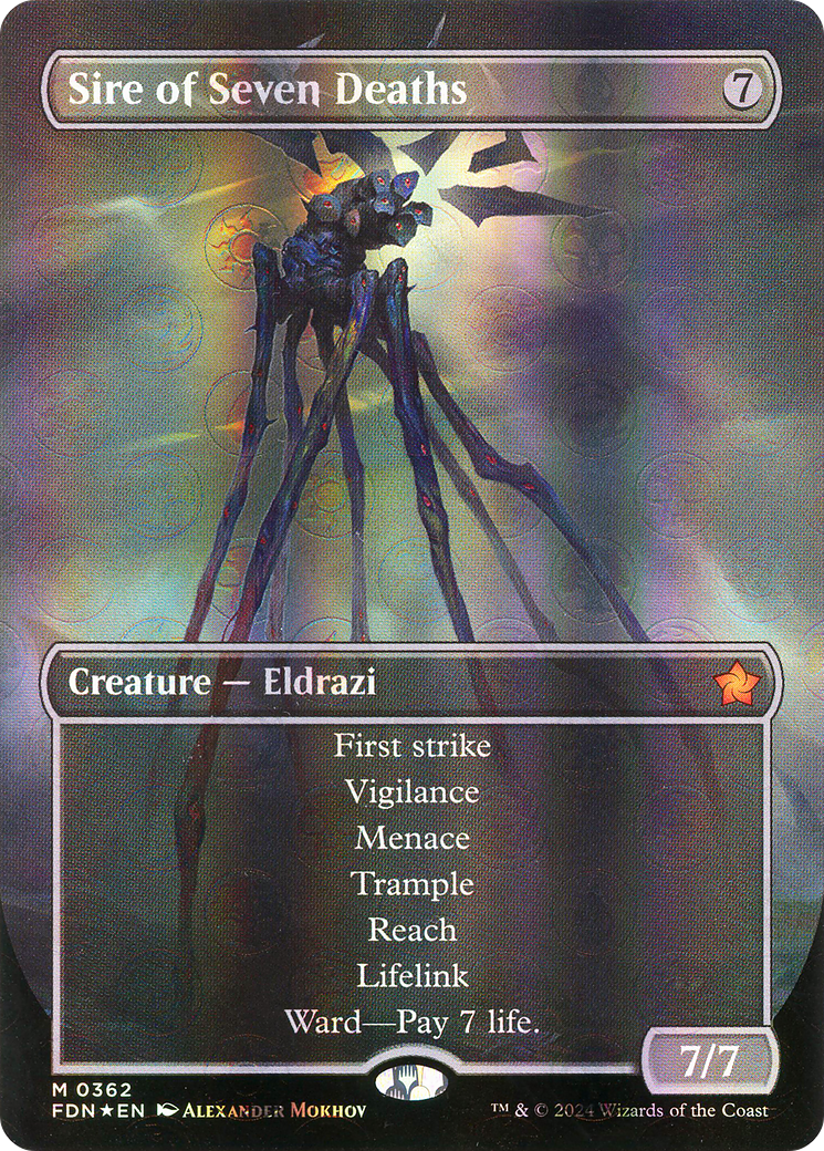 Sire of Seven Deaths (Borderless) (Mana Foil) (FDN-362)  Foil - Foundations