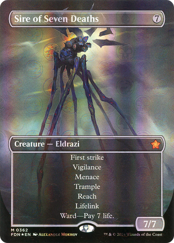 Sire of Seven Deaths (Borderless) (Mana Foil) (FDN-362)  Foil - Foundations