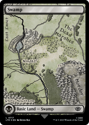Swamp (0717) (Surge Foil) (LTR-717)  Foil - The Lord of the Rings: Tales of Middle-earth