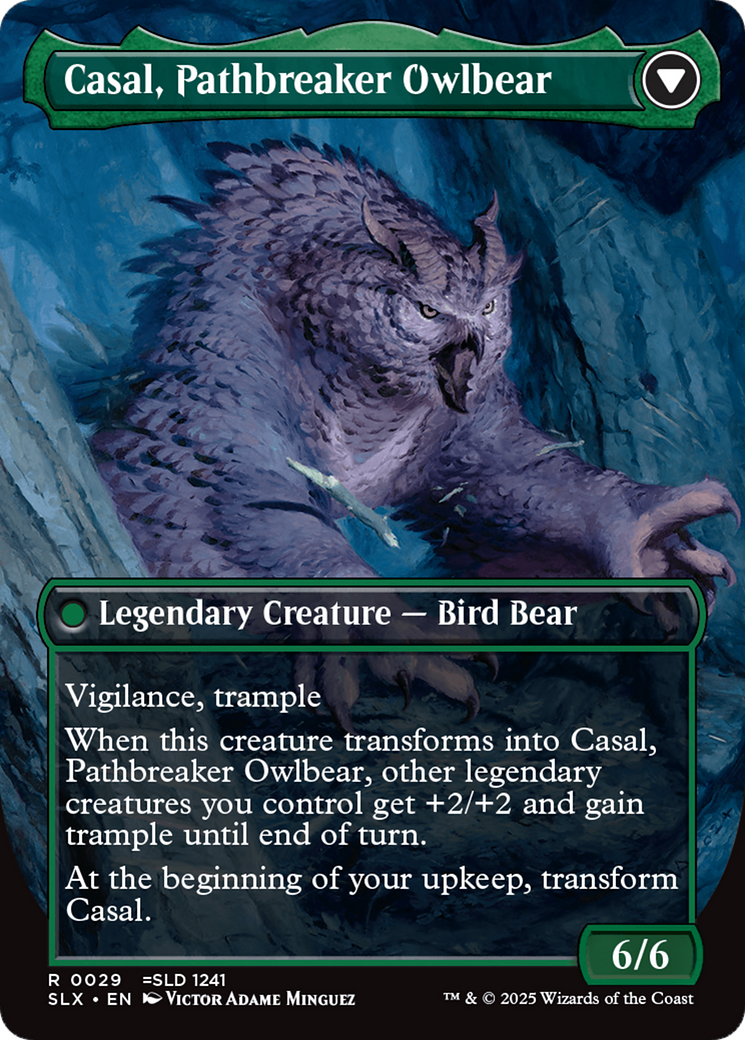 Casal, Lurkwood Pathfinder // Casal, Pathbreaker Owlbear (SLX-029) - Universes Within (Borderless)