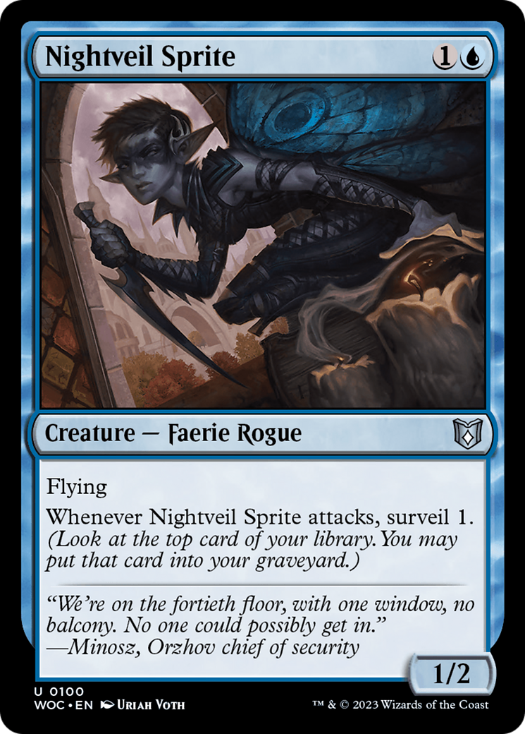 Nightveil Sprite (WOC-100)  - Wilds of Eldraine Commander