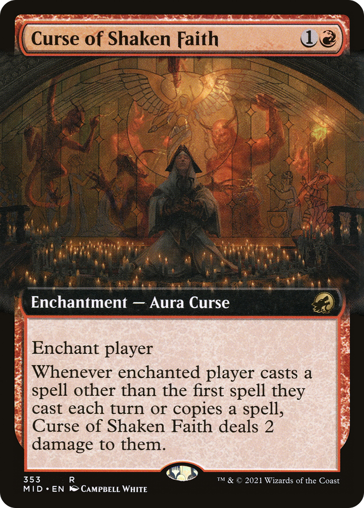 Curse of Shaken Faith (Extended Art) (MID-353)  Foil - Innistrad: Midnight Hunt: (Extended Art)