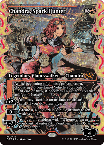 Chandra, Spark Hunter (Showcase) (Fracture Foil) (DFT-411)  Foil - Aetherdrift: (Showcase)