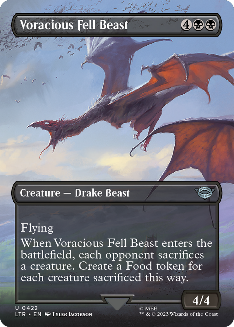Voracious Fell Beast (Borderless) (LTR-422)  Foil - The Lord of the Rings: Tales of Middle-earth