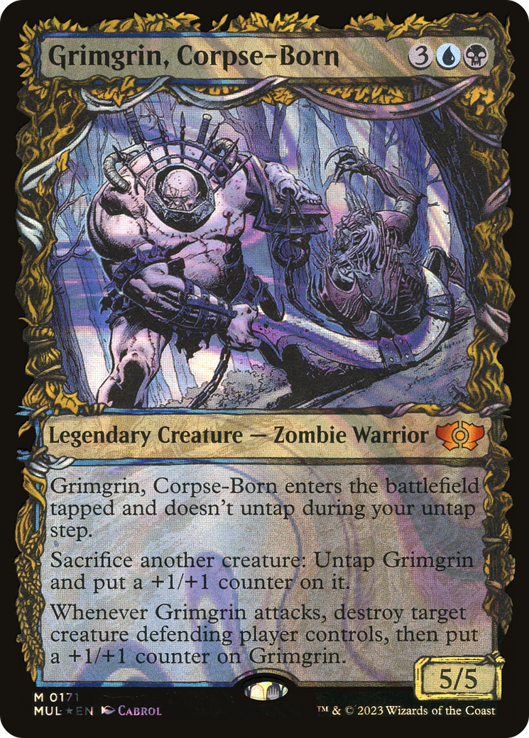 Grimgrin, Corpse-Born (Halo Foil) (MUL-171)  Foil - Multiverse Legends: (Showcase)