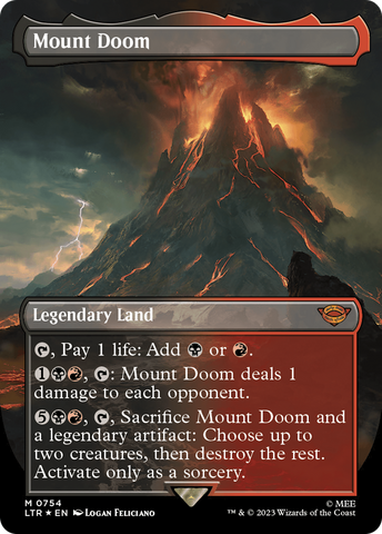 Mount Doom (Borderless) (Surge Foil) (LTR-754)  Foil - The Lord of the Rings: Tales of Middle-earth