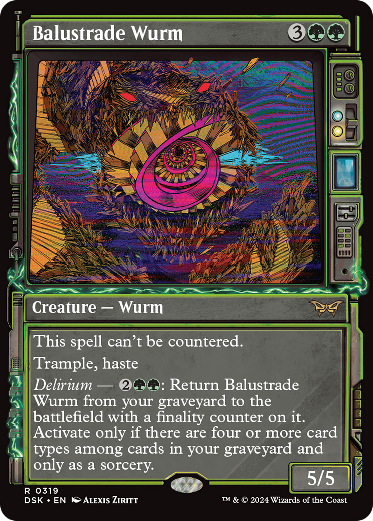 Balustrade Wurm (Showcase) (DSK-319)  Foil - Duskmourn: House of Horror: (Showcase)
