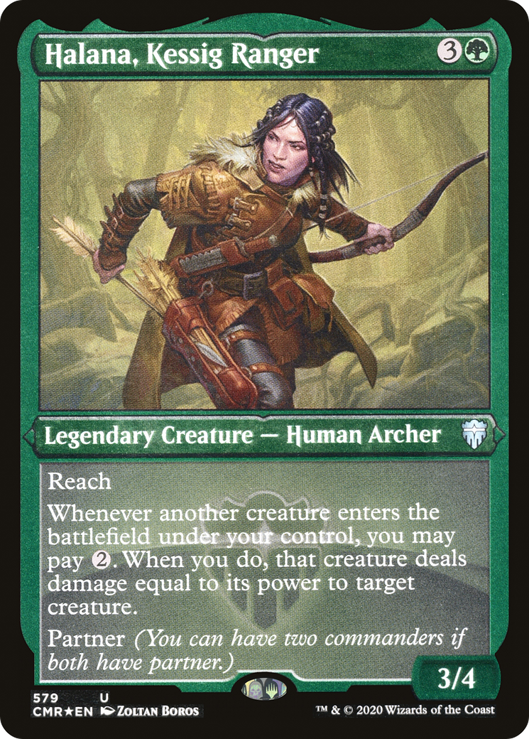 Halana, Kessig Ranger (Foil Etched) (CMR-579)  Foil - Commander Legends