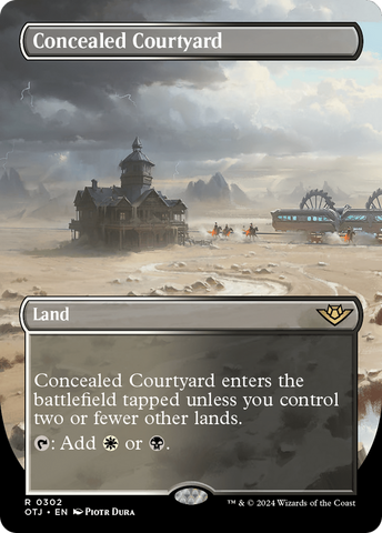 Concealed Courtyard (Borderless) (OTJ-302)  Foil - Outlaws of Thunder Junction