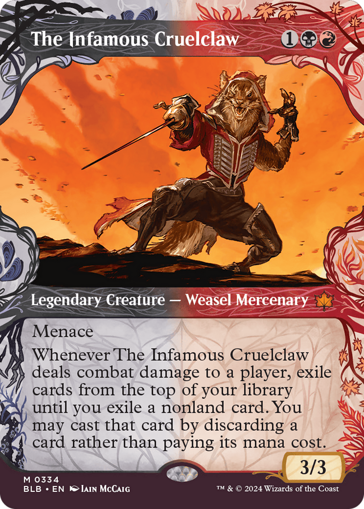 The Infamous Cruelclaw (Showcase) (BLB-334)  - Bloomburrow: (Showcase) (Borderless)