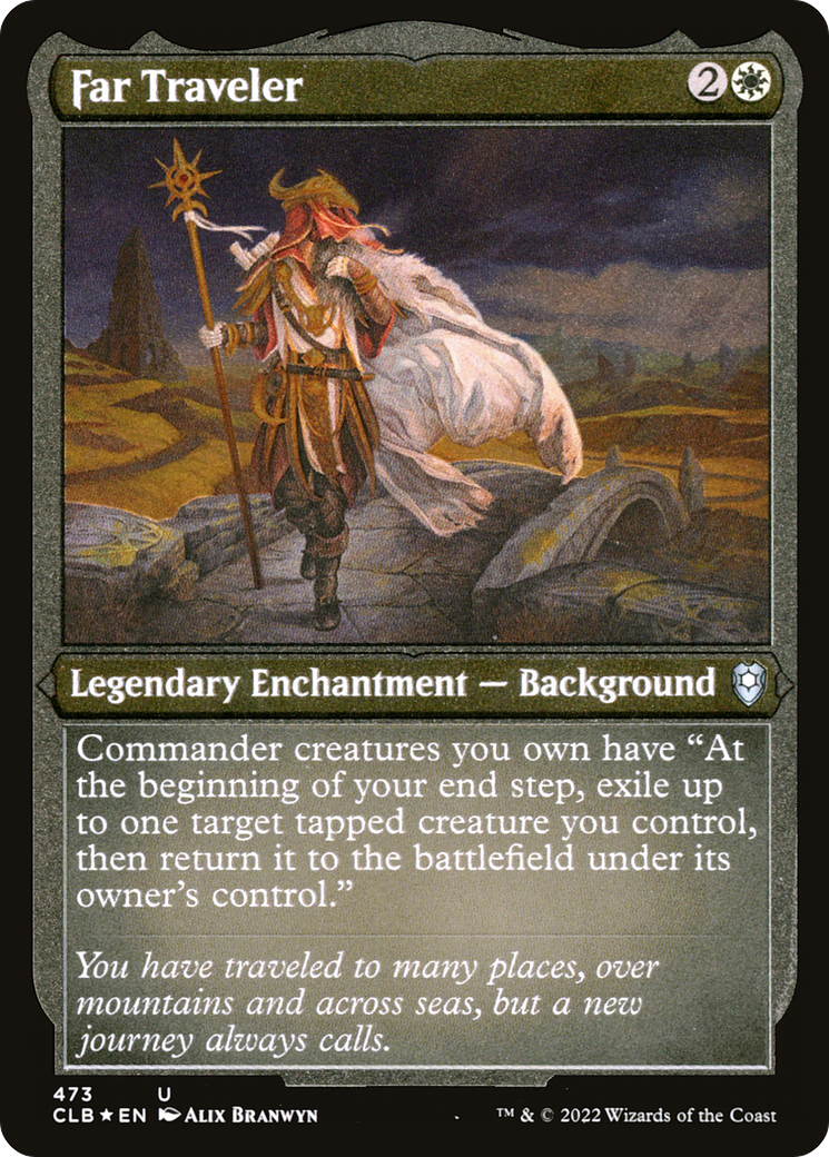 Far Traveler (CLB-473)  Etched Foil - Commander Legends: Battle for Baldur's Gate
