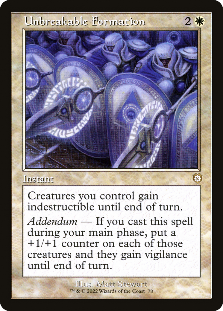 Unbreakable Formation (Retro Frame) (BRC-078)  - The Brothers' War Commander