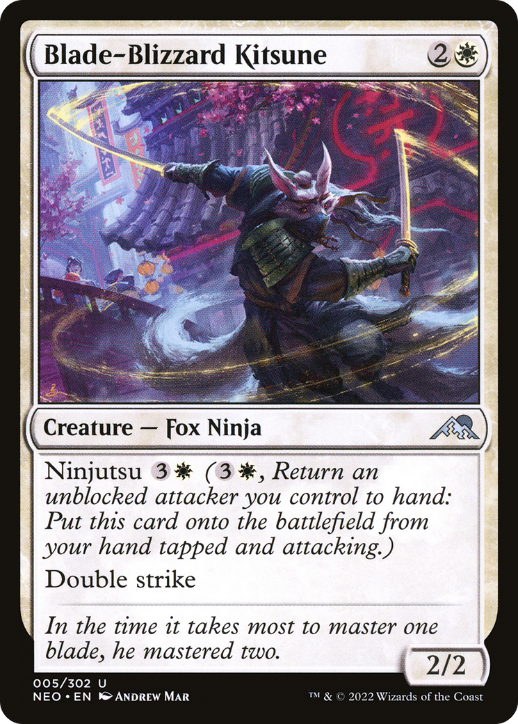 Blade-Blizzard Kitsune (NEO-005)  - Kamigawa: Neon Dynasty
